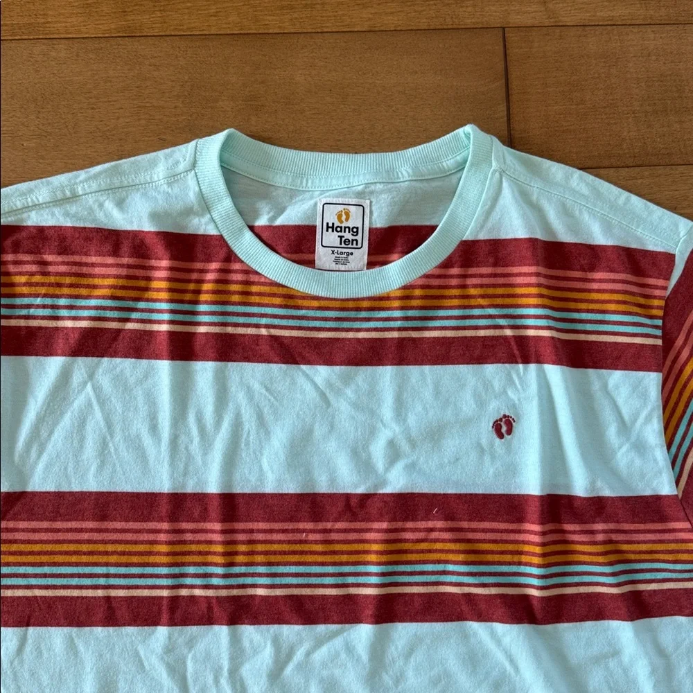 Hang Ten Men's Sky Blue & Maroon Striped Short-Sleeve Tee - Picture 2 of 2